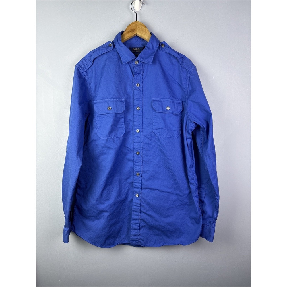 Polo Ralph Lauren Featherweight Twill  2 Pocket Shirt Size XL Blue Aviator
